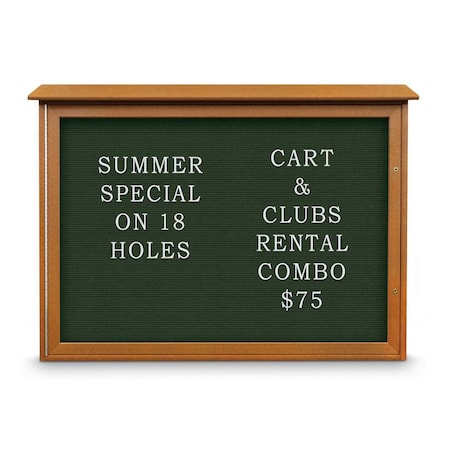 United Visual Products Outdoor Enclosed Combo Board, 72"x36", Brnz Frame/Wht Porc & Dark Spruce UVCB7236ODBZ-WHTPORC-DRKSPR